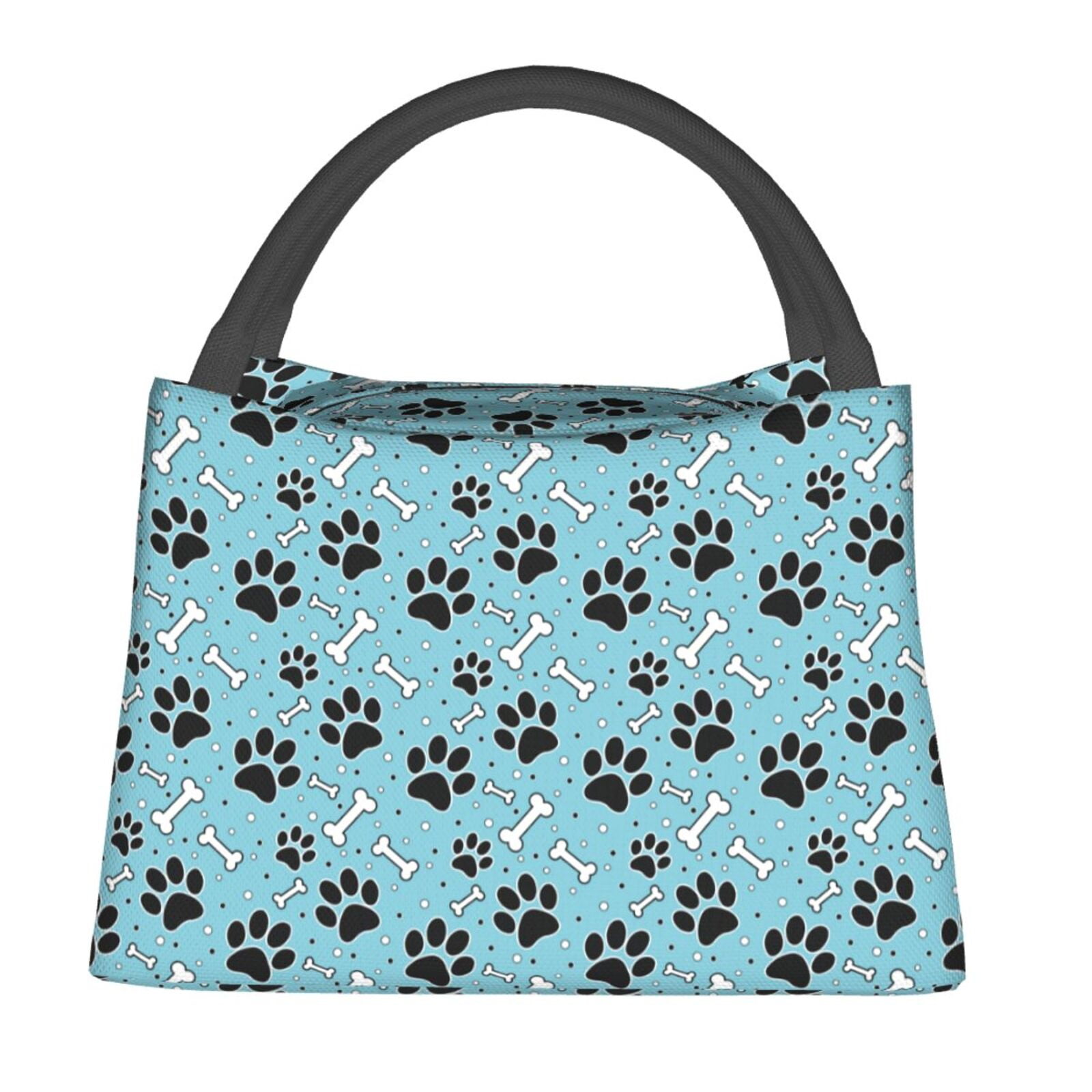 Zufioo Cute Dog Footprints Insulated Reusable Grocery Bags,Cooler Bag