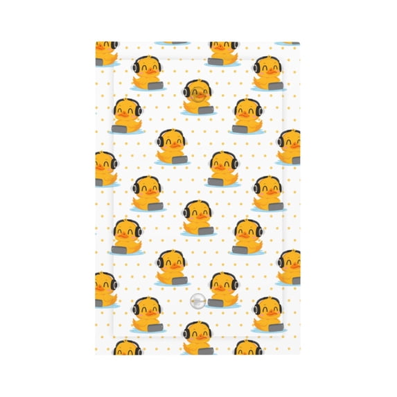 Zufioo Cute Duck With Headphone Print Switch Wall Plate, Dustproof and Heat-resistant Decorative Wall Switch Cover, Suitable for Residential and Commercial Areas-Mid-size