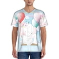 thumbnail image 1 of Zufioo Cute Elephant Print Men's Baseball Short Sleeve, Moisture Wicking Button-Down Hip Hop Tee-XX-Large, 1 of 7
