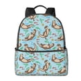 thumbnail image 1 of Zufioo Cute Otters Print Fashion Large Capacity Backpack, Zippered Multi-compartment Travel Work Campus Lightweight Backpack, Unisex, 1 of 5