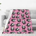 Zufioo Cute Panda Fleece Blanket Queen Size,Plush Bed Blanket,Ultra