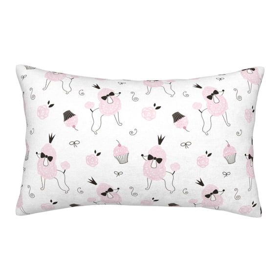 Zufioo Cute Poodle Dog Print Double-sided Plush Pillow Cover,Decorative Pillow Protector without Pillow Core, Suitable for Sofa, Bedroom, Car-20"x30"