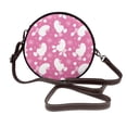 thumbnail image 1 of Zufioo Cute Poodle Dog Print Leather Shoulder Round Bag, Waterproof Leather Crossbody Bag, Detachable Shoulder Strap and Carrying Loop, Women's Luggage Accessories-One Size, 1 of 5