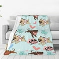 Zufioo Cute Pug Dogs Fleece Blanket Queen Size,Plush Bed Blanket,Ultra
