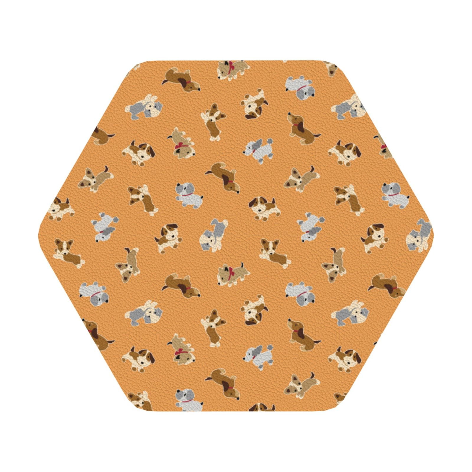 Zufioo Cute Puppy J 6PCS Leather Coasters ,4 Inch Coasters,Coasters for