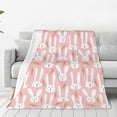 Zufioo Cute Rabbit Carrot Fleece Blanket Queen Size,Plush Bed Blanket
