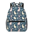thumbnail image 1 of Zufioo Cute Rabbit Floral Print Casual Student Backpack, Adjustable Shoulder Straps Multi-Function Multi-Pocket Sports Bag Travel Backpack, Unisex-One Size, 1 of 5