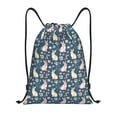 thumbnail image 1 of Zufioo Cute Rabbit Floral Sports Cinch Sack Gym String Bags Machine Washable Heavy Duty String Backpack for Men Women-Medium, 1 of 6