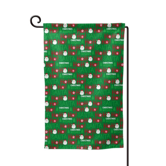 Zufioo Cute Santa And Ho Ho Ho Print Garden Decoration Flags, Sun-resistant and Wrinkle-resistant Flags, Balcony, Terrace, Garden Decorations, Home Decorations-One Size