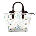thumbnail image 1 of Zufioo Cute Tennis Rackets Print Leather Rivet Shoulder Bag, Microfiber PU Leather Adjustable Shoulder Strap Handbag, Ideal Gift for Women-One Size, 1 of 6