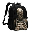 thumbnail image 1 of Zufioo Cyber Skeleton With Tattoos Print USB Backpack, Multi-Pocket Design Ergonomic Construction Travel Bag Work Bag, Unisex, 1 of 7