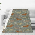 Zufioo Dachshund Dog Bird Fleece Blanket Queen Size,Plush Bed Blanket