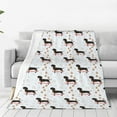 Zufioo Dachshund Dog Fleece Blanket Queen Size,Plush Bed Blanket,Ultra
