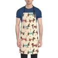 thumbnail image 1 of Zufioo Dachshund Dog Puppy Print Adult Waterproof Apron, Cooking Apron, Flower Arranging and Painting Apron-Adjustable Straps, with Pockets, Kitchen Supplies-One Size, 1 of 9