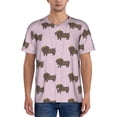 thumbnail image 1 of Zufioo Dachshund Dog Puppy Print Men's Baseball Short Sleeve, Moisture Wicking Button-Down Hip Hop Tee-XX-Large, 1 of 7