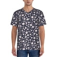 thumbnail image 1 of Zufioo Daisies Flowers Print Men's Baseball Short Sleeve, Moisture Wicking Button-Down Hip Hop Tee-4X-Large, 1 of 7
