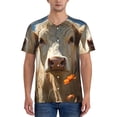 thumbnail image 1 of Zufioo Daisy Meadow Cow Print Men's Baseball Short Sleeve, Moisture Wicking Button-Down Hip Hop Tee-X-Large, 1 of 7