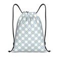 thumbnail image 1 of Zufioo Daisy Plaid Blue Sports Cinch Sack Gym String Bags Machine Washable Heavy Duty String Backpack for Men Women-Medium, 1 of 6