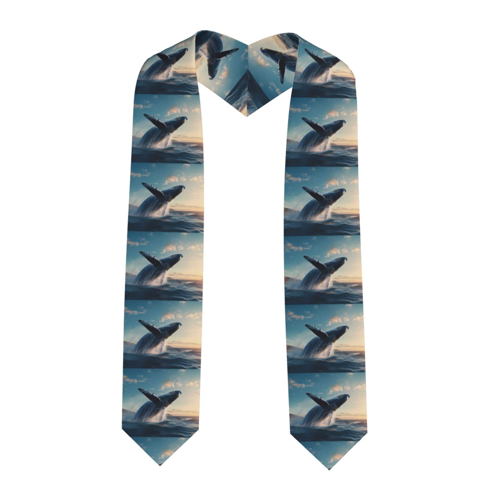 Zufioo Dancing Whale Print Graduation Shawl Ribbon, Graduation Ribbon ...