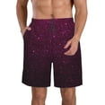 thumbnail image 1 of Zufioo Dark Purple Glitter for Men's Casual Beach Shorts, Sports Fitness Quick-drying Drawstring Shorts with Pockets for Home Wear-XX-Large, 1 of 6