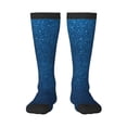 thumbnail image 1 of Zufioo Deep Blue Glitter Print Long High Thigh Socks Knee-High Warm Stocking Women Boot Sock Leg Warmer High Socks for Daily Wear, Cosplay, 1 of 6