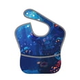 thumbnail image 1 of Zufioo Deep Sea Glowing Fishes Print Toddler Adjustable Waterproof Bib, 11.6x15 Inch Feeding Bib Suitable for 6-24 Month Babies, 1 of 8