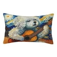 thumbnail image 1 of Zufioo Dog Guitar Starry Night Print Double-sided Plush Pillow Cover,Decorative Pillow Protector without Pillow Core, Suitable for Sofa, Bedroom, Car-16"x24", 1 of 6