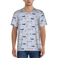 thumbnail image 1 of Zufioo Dogs Are Running Print Men's Baseball Short Sleeve, Moisture Wicking Button-Down Hip Hop Tee-Small, 1 of 7