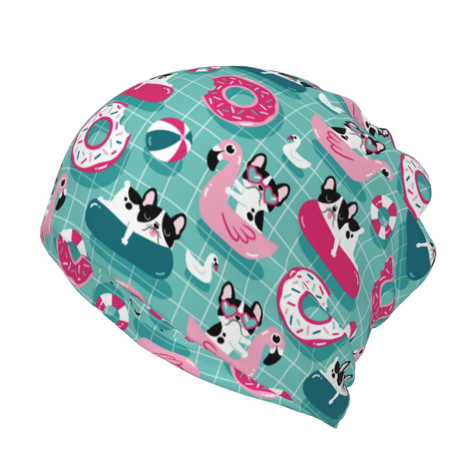 Zufioo Dogs With Swimming Beanie Hats for Men and Women Slouchy Daily