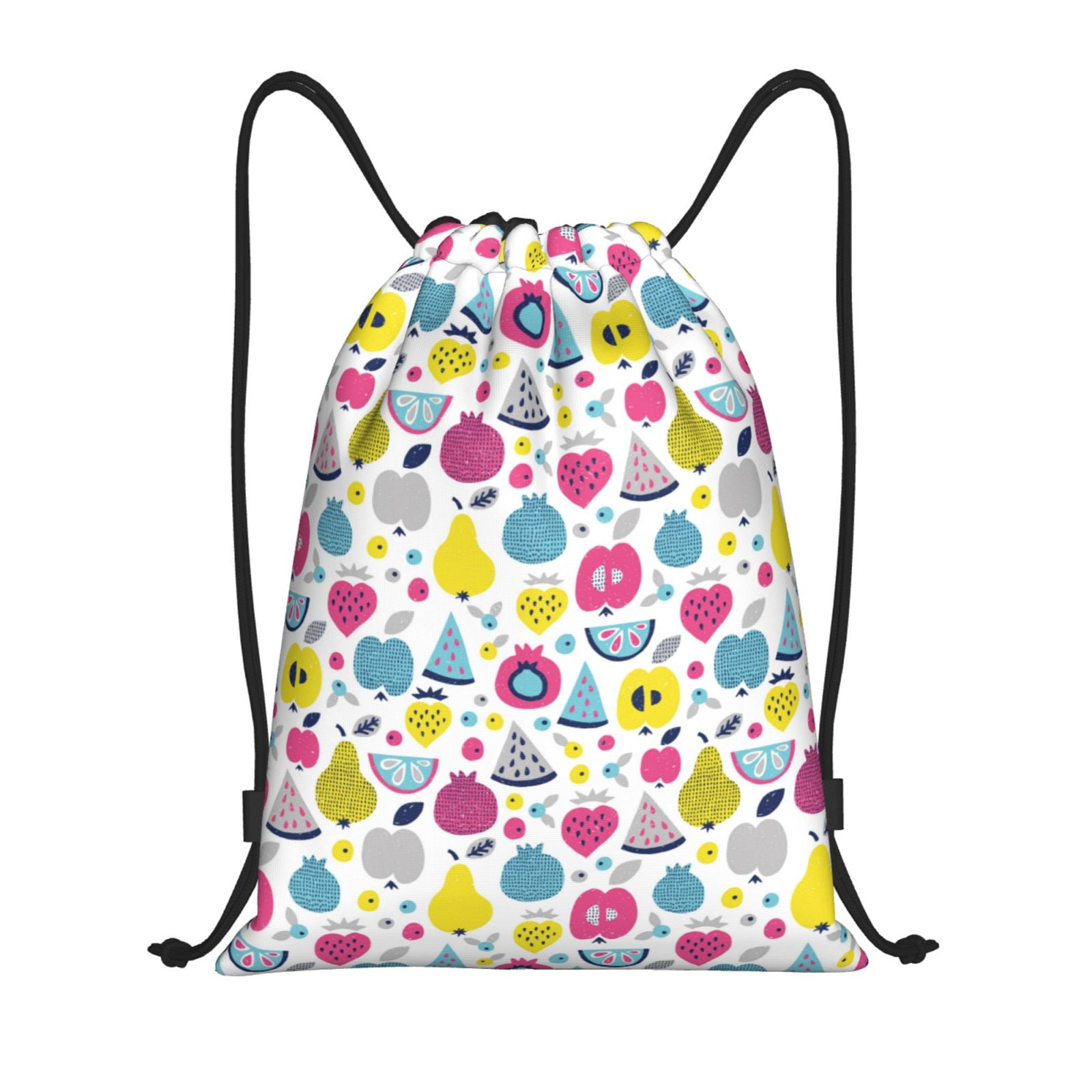 Zufioo Doodle Fruits Sports Cinch Sack Gym String Bags Machine Washable ...