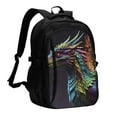 thumbnail image 1 of Zufioo Dragon with Colorful Tail Print USB Backpack, Multi-Pocket Design Ergonomic Construction Travel Bag Work Bag, Unisex, 1 of 1