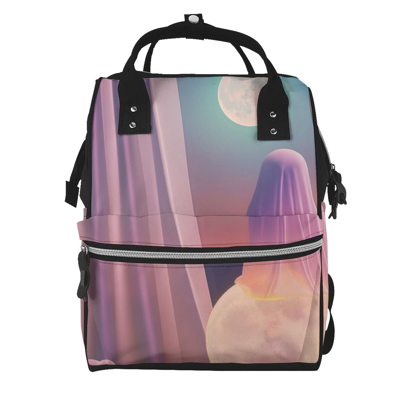 Zufioo Dreamy Moonlit Window Print Large capacity mommy bag, diaper bag ...