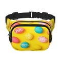 thumbnail image 1 of Zufioo Easter eggs (2) Print Square Double Layer Waist Bag, Durable & Stylish Fanny Pack with Zippered Pockets and Adjustable Strap for Outdoor & Daily, 1 of 9