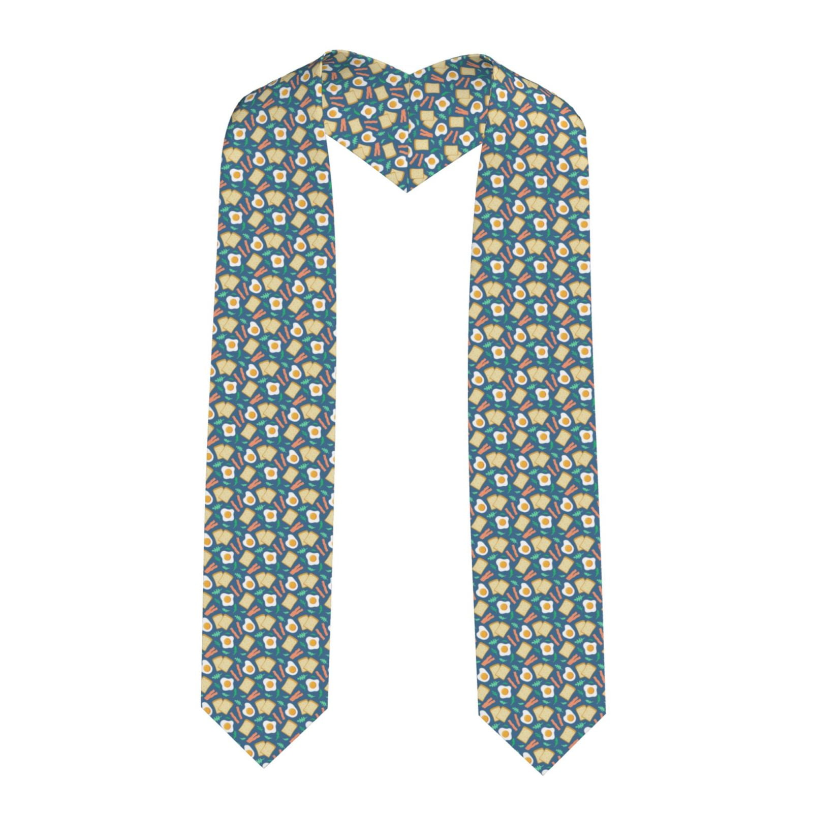 Zufioo Eggs Toast Bacon And Arugula Print Graduation Shawl Ribbon ...