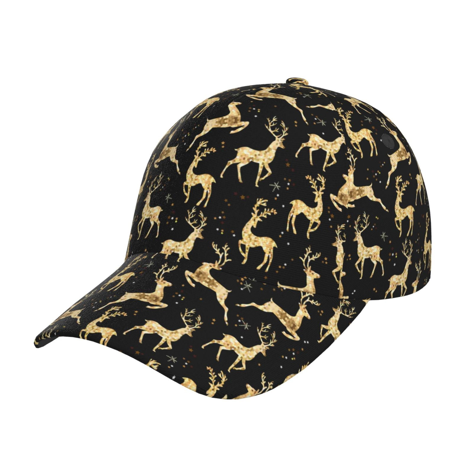 Zufioo Elegant Gold Moose Baseball Cap Hats for Men and Women Golf Dad