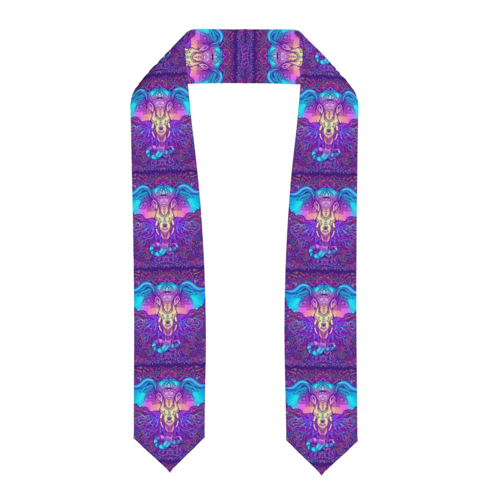 Trival Ribbon Zufioo Elephant in Tribal Style Print Graduation Shawl Ribbon ...