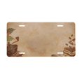 thumbnail image 1 of Zufioo Engraved Coffee On Kraft Paper Print Car Aluminum Front License Plate, 12x6 Inch Decorative Personalized Car License Plate Car Accessories, 1 of 8
