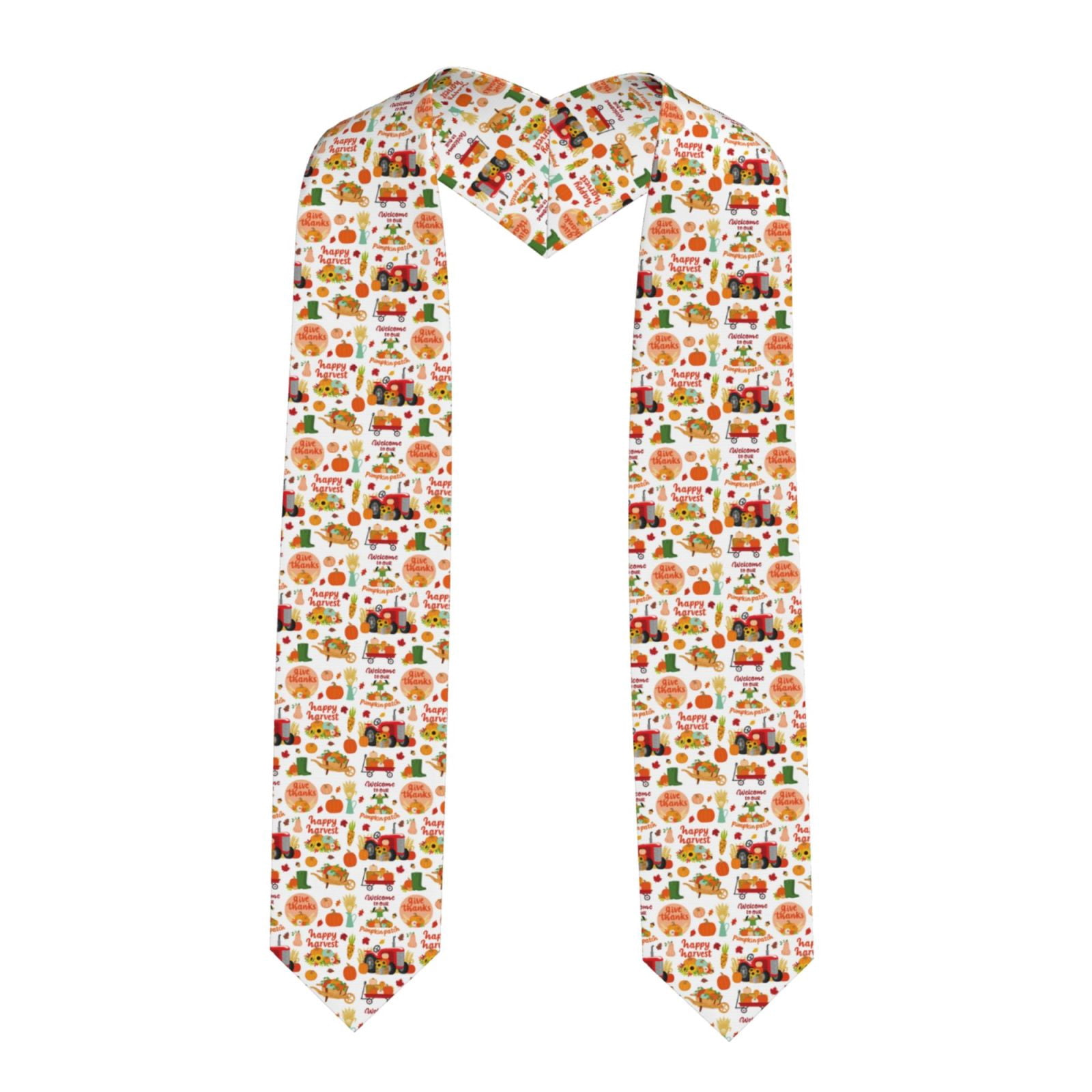 Falling Graduation Ribbon Zufioo Fall Farm Pumpkin Print Graduation Shawl Ribbon, Graduation ...