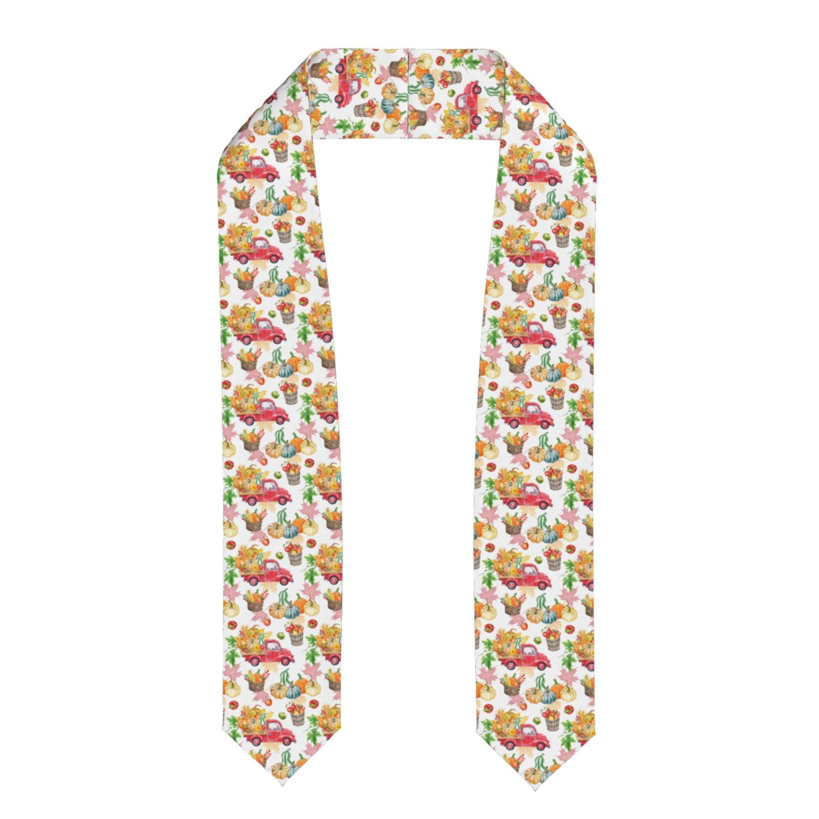 Falling Graduation Ribbon Zufioo Fall harvest truck pumpkin Print Graduation Shawl Ribbon ...