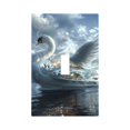 thumbnail image 1 of Zufioo Fantasy Swan Yacht Design Print Switch Wall Plate, Dustproof and Heat-resistant Decorative Wall Switch Cover, Suitable for Residential and Commercial Areas-Mid-size, 1 of 8