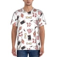 thumbnail image 1 of Zufioo Fashion Print Men's Baseball Short Sleeve, Moisture Wicking Button-Down Hip Hop Tee-Large, 1 of 7