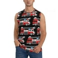 Zufioo Fire and Rescue Truck Men's Tank Top,Men's Sleeveless Muscle
