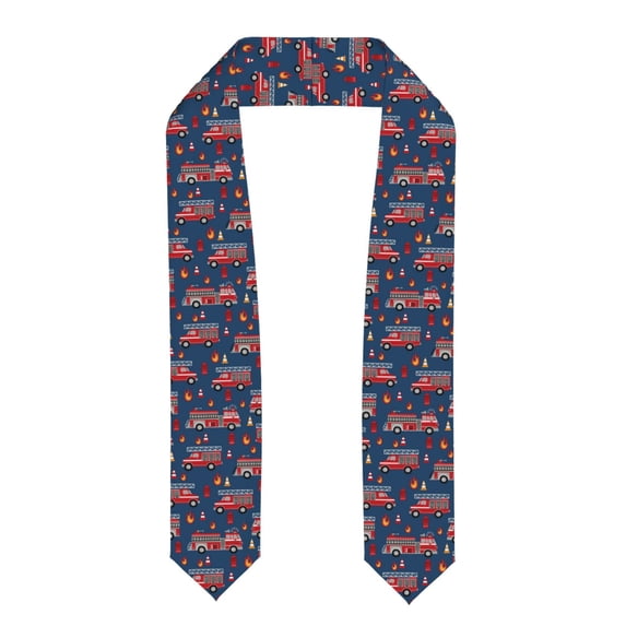 Zufioo Fire Truck 1 Print Graduation Shawl Ribbon, Graduation Ribbon for Male and Female Graduates-Flattened
