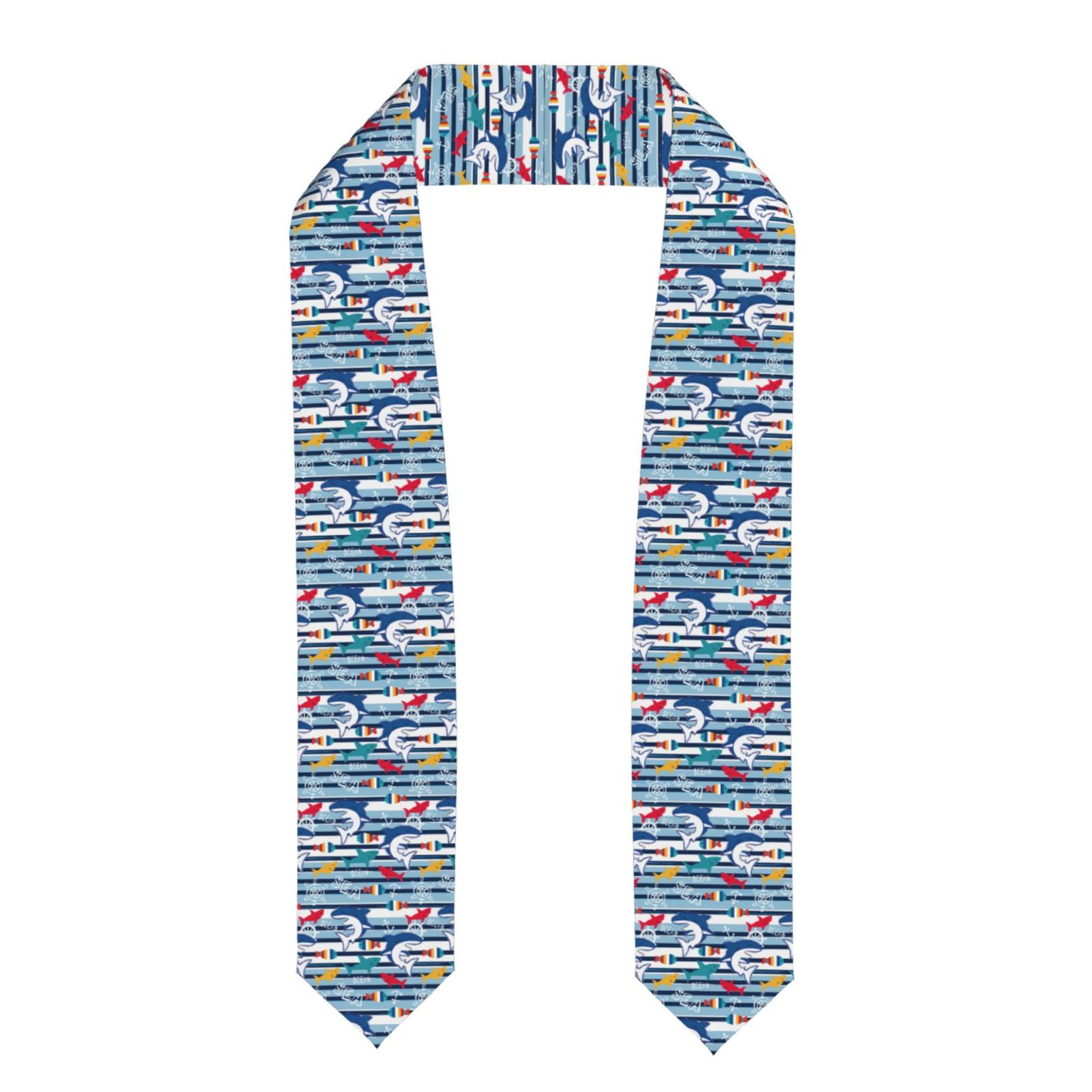 Zufioo Fish And Shark Print Graduation Shawl Ribbon, Graduation Ribbon ...