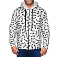 thumbnail image 1 of Zufioo Fish Bone Print Men's Hooded Cardigan, Zip-up Long-Sleeved Sweatshirt Jacket Sportswear-X-Large, 1 of 5