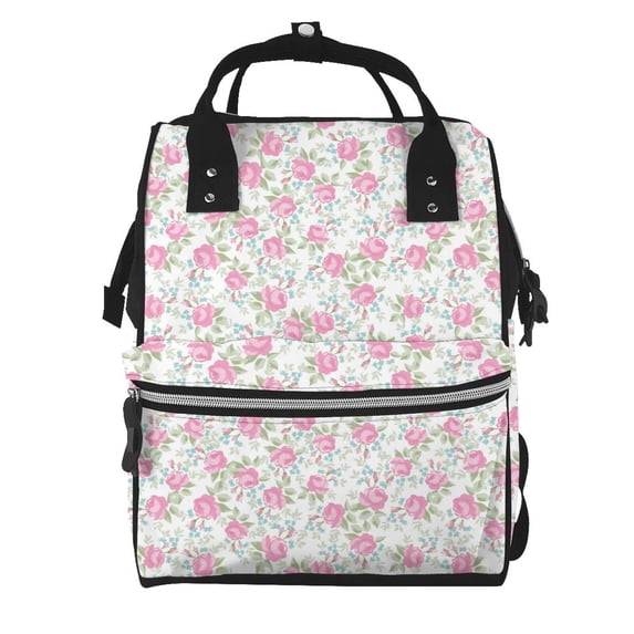 Zufioo Floral Print Large capacity mommy bag, diaper bag, waterproof parent-child backpack, multi-pocket design backpack suitable for travel and shopping