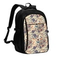 thumbnail image 1 of Zufioo Floral With Birds Print USB Backpack, Multi-Pocket Design Ergonomic Construction Travel Bag Work Bag, Unisex, 1 of 1