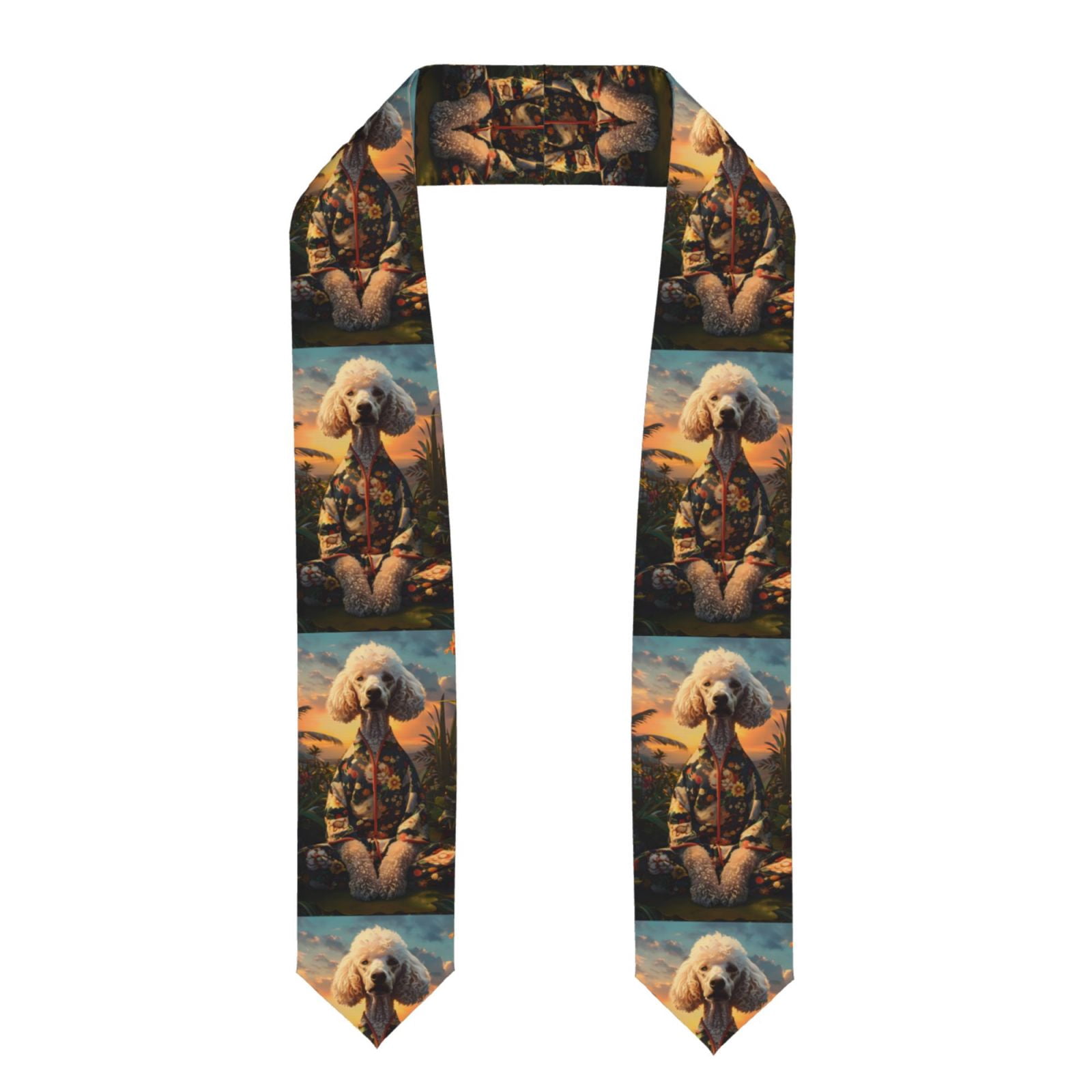 Zufioo Flower Field Poodle Print Graduation Shawl Ribbon, Graduation ...