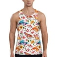 thumbnail image 1 of Zufioo Flowers Birds And Butterflies Print Men's Vest, Sleeveless Quick-drying Muscle T-shirt, Suitable for Sports Fitness, Home Leisure Wear-Medium, 1 of 7