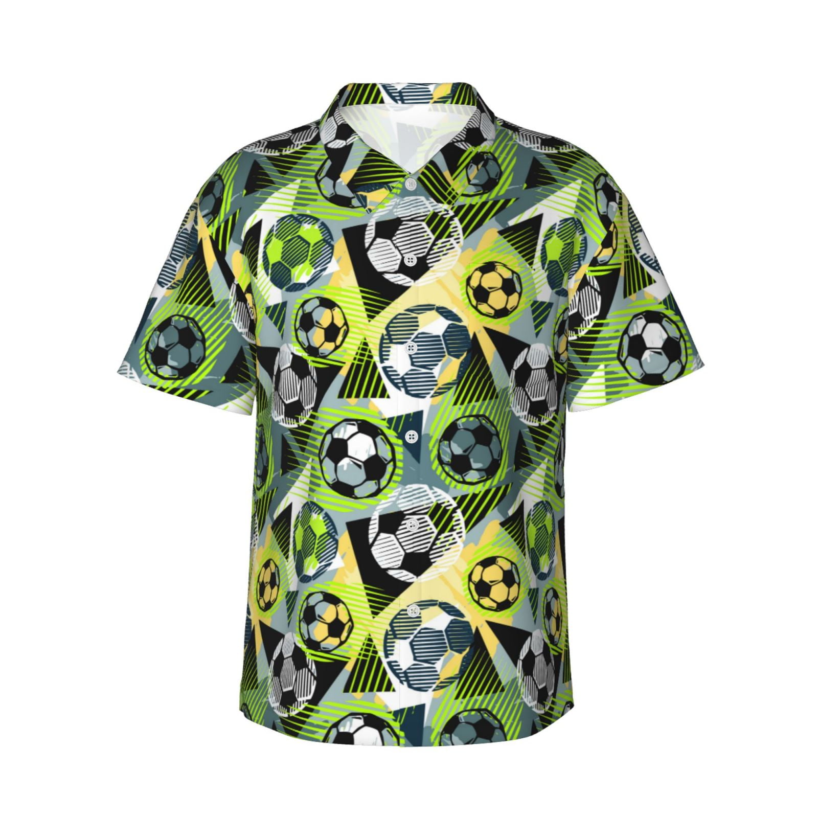 Zufioo Football Doodle Hawaiian Shirt for Men,Beach Shirts Tropical